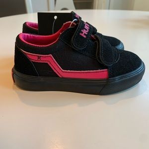 NWT Black & Hot Pink Hurley Velcro Shoes